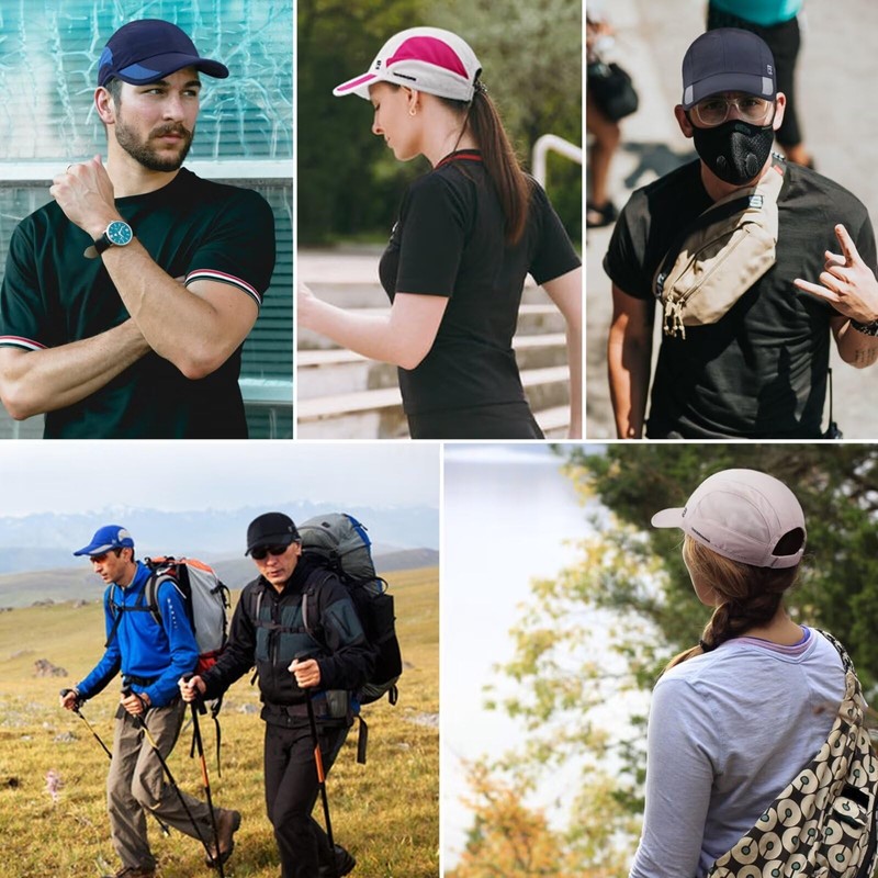 GADIEMKENSD Quick Drying Breathable Running Outdoor Hat Only, Dark grey,