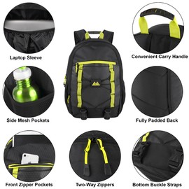 Summit Ridge 24 Pack Bulk Laptop Backpacks for Men, Women, Homeless Adults, with Water Bottle Pockets, Yoga Mat Strap Attachment