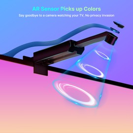 deerdance TV LED Backlight Sync to Screen TV LED Lights That Change with TV Picture Immersive LED TV Light with AR Sensor Camera RGB LED Light Strip for TV PC 65 24-100inch 14.8FT (Remote Control)