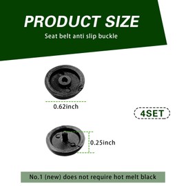 Arwrilt 4 Set Car Seat Belt Button Stop, Snap-on Installation Seatbelt Stopper Kit, Prevent Seat Belt Clip from Sliding Down, Universal Replace Accessaries for Most Cars Trucks (Black)