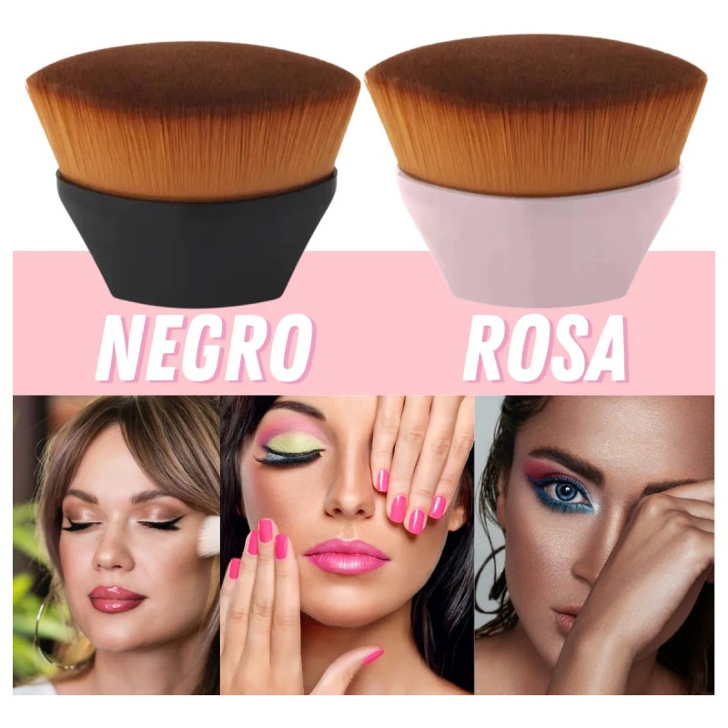 Brocha Plana De Maquillaje Kabuki Para Base Corrector Polvo