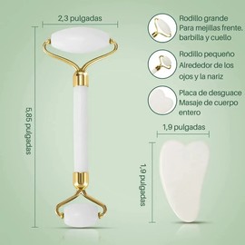 Kit Cuidado Facial Rodillo Jade Y Guasha Masaje Facial 2pzs