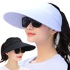 2PCS Wide Brim Sun Visor Hat Women Large UV Protective
