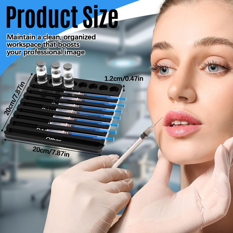 Chunful 2 Pcs Aesthetic Practitioner Syringe Tray with 8 Slots