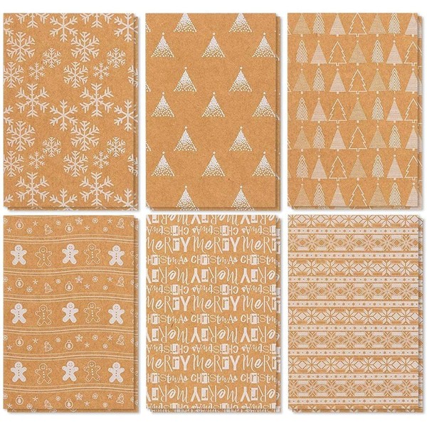 36-Pack Merry Christmas Greeting Cards Bulk Box Set - Winter