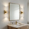 HOLKIRT Gold Bath Vanity Light Crystal Wall Sconce Light 15.7"