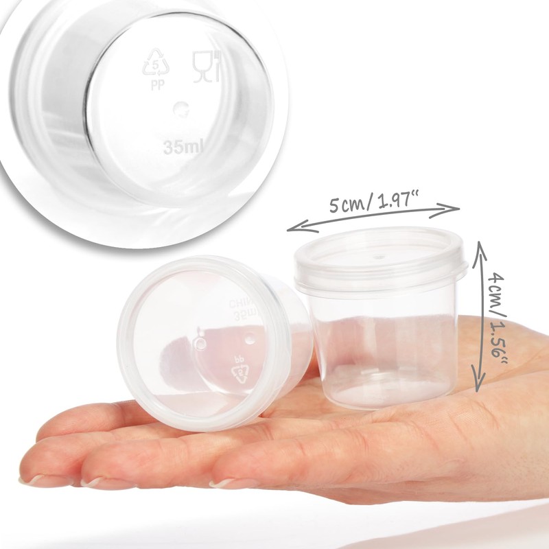 com-four® 48 x Storage Containers with Lids, Universal Plastic Containers
