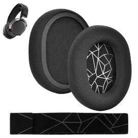 1 Pair Ear Pads & 1 Headband Replacement for SteelSeries Arctis 7/7+/7P/7P+/7X/7X+/9/9X/Pro/Prime Wireless Gaming Headphones - Mesh Fabric Headphones Ear Pads & Elastic Fabric Headband Pad