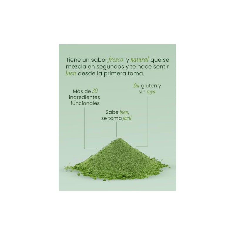nutriADN Greens Support Superfood Blend L-Glutamina L-Teanina Con Cúrcuma, Jengibre