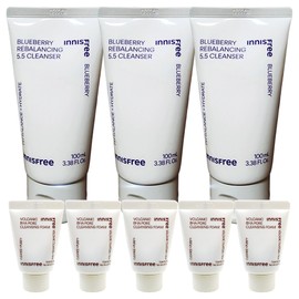 Innisfree Blueberry Rebalancing 5.5 Cleanser 100ml 3pcs+ / 이니스프리 블루베리 리밸런싱 5.5 클렌저 100ml 3개+