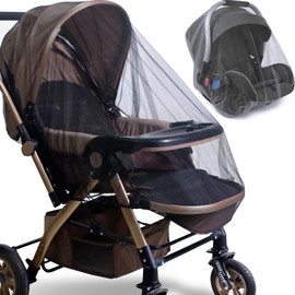 Sysmie Durable Baby Stroller Mosquito Net (2 Pack) - Perfect Bug Net for Strollers, Bassinets, Cradles, Playards, Pack N Plays and Portable Mini Crib (Black)