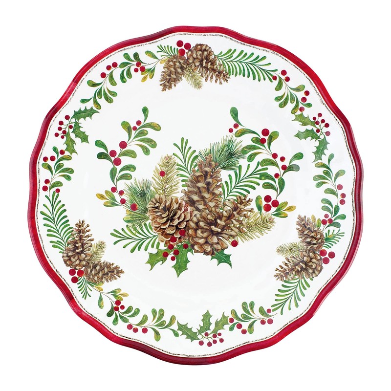 UPware 16-Piece Melamine Dinnerware Set, Includes Dinner Plates, Salad Plates,