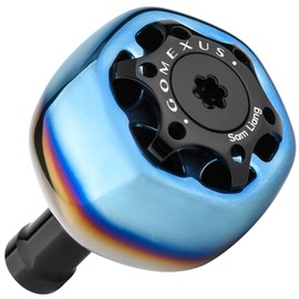 Gomexus T38 Reel Handle Knob, Titanium Daiwa Type S, Shimano Type A, Twin Power, Legalis Vanquish Handle, Replacement 1.5 inches (38 mm) Knob, Compatible with Spinning Reel and Bait Reel, Blue