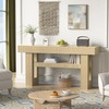 Bigbiglife 63" Fluted Console Table, Natural Oak