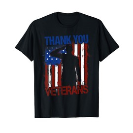 Thank You Veterans Service Patriot Veteran Day American Flag T-Shirt