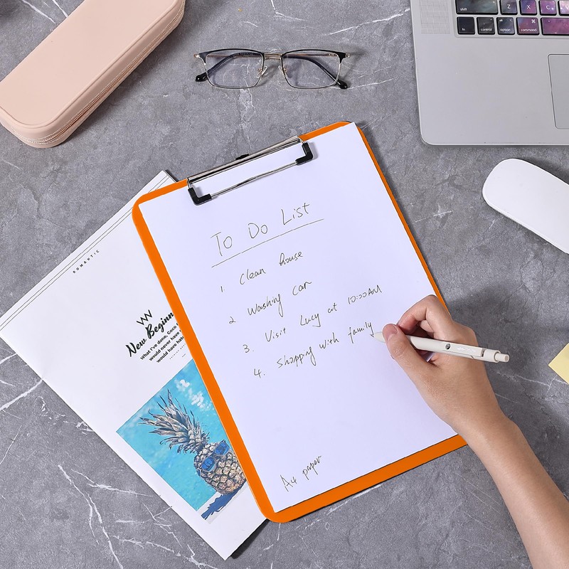 Mr. Pen- Plastic Clipboard, 12.5" x 9", 2 Pack, Orange