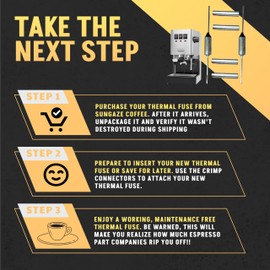 Gaggio Replacement Thermal Safety Fuses Set of Two with Uninsulated Connectors - Thermo Safety Fuse for Gaggio Classic Pro, Classic Evo Pro, & Classic 184C Espresso Machines