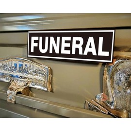 Funeral Car Magnets - Magnets for Funeral Procession | Funeral Bumper Decals | 11" x 3.5" | 5pcs