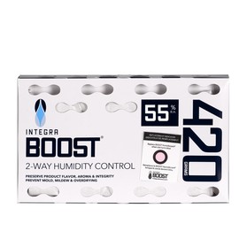 Integra Boost 2-Way Humidity Control Pack, 420g (Pack of 5) - Preserve Flavor & Freshness, Maintain Humidity at 55% RH - Ideal for Herbs, Cigars, Spices, & More - Replacement Indicator Card Included