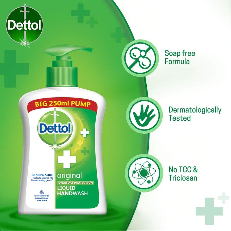 Dettol Original Germ Protection Handwash Liquid Soap Pump, 250ml