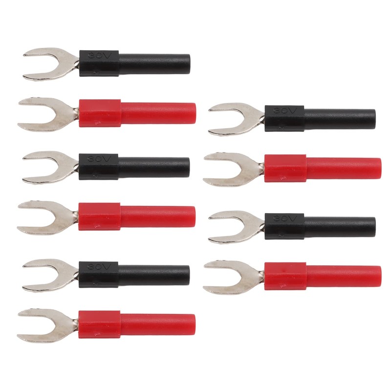 10pcs Copper Plated Banana Y Spade Plug 4mm Jack for