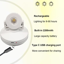 Wireless LED Spotlight 2 Pack, Rechargeable Uplights Battery Powered Picture Lights with Remote, Stick Spot Lights Puck Light with Timer Dimmable for Wall Display Dartboard Painting Accent Closet