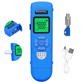 Rechargeable Optical Power Meter L-C50 (-50~+26dBm) Optical Power 15 All-in-one Machine Multifunctional Fiber Optic Tester Built in VFL/RJ45/LED Suitable for SC/FC/ST/LC Interface with 1 FC-LC Adapter