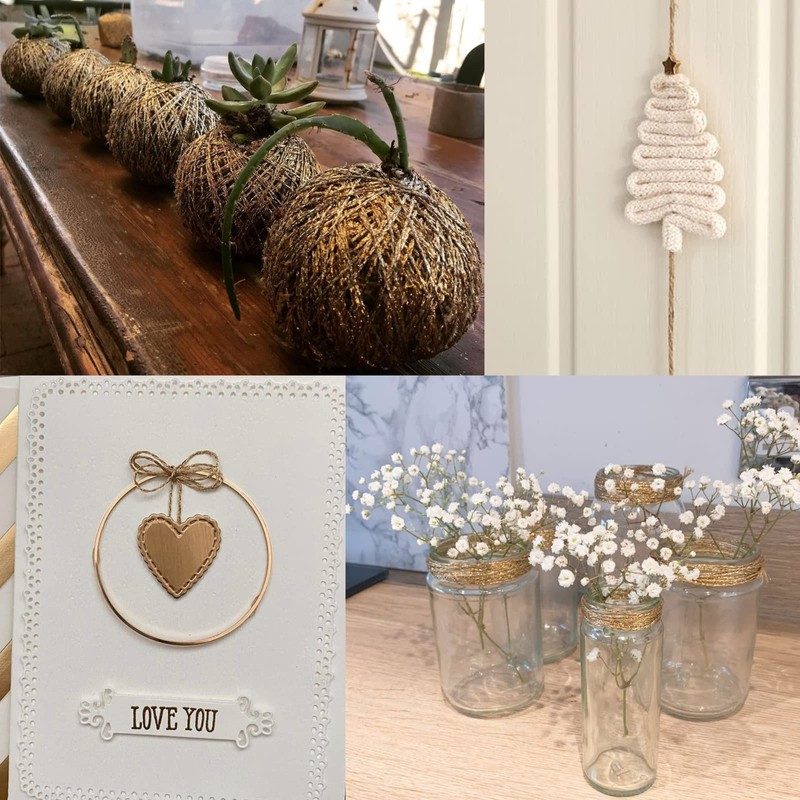 G2PLUS 100M Rosegold Thread String Twine, 1.5mm Polyester String Cord,