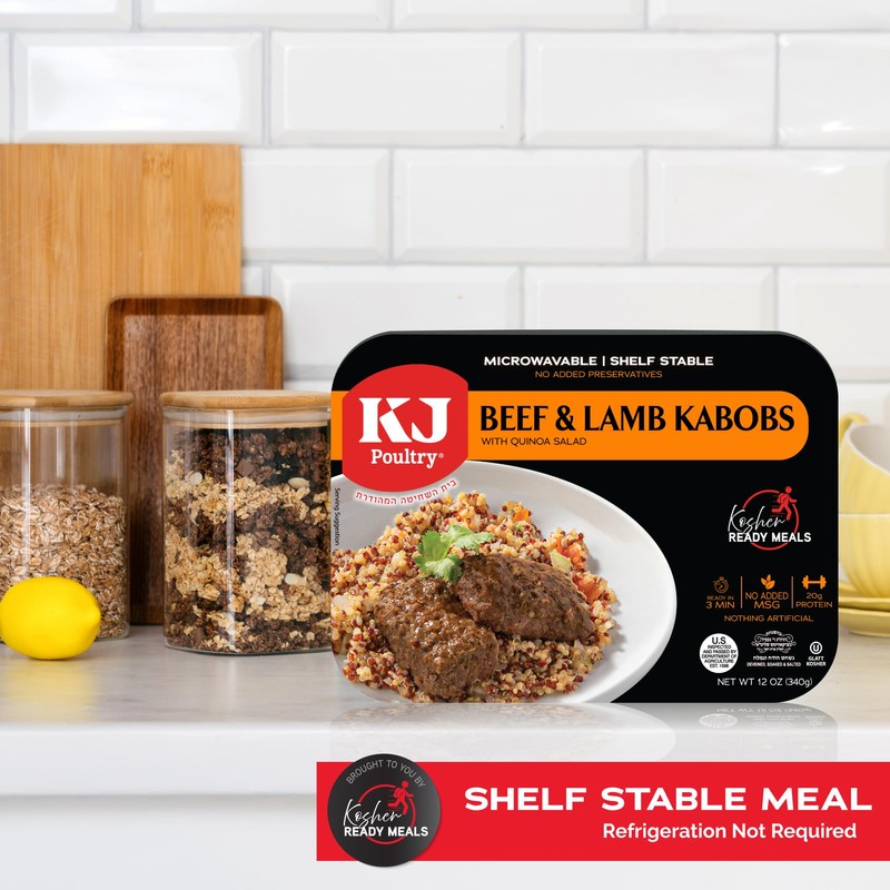 KJ Poultry Kosher Ready Meals - Beef Lamb Kabob &