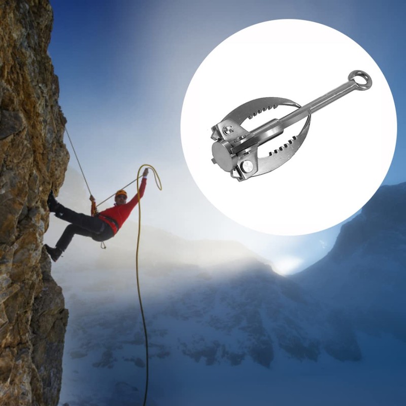 Grappling Hook, Stainless Steel Folding Grappling Hook Rock Climbing Claw