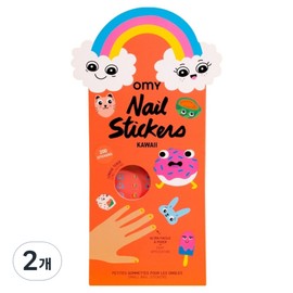 Oh My Nail Sticker Kawaii 200p NAIL02, mixed colors, 2 pcs / 오마이 네일 스티커 카와이 200p NAIL02, 혼합색상, 2개