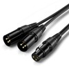 ZIWAI Dual Male XLR to Female XLR, Balanced XLR Splitter