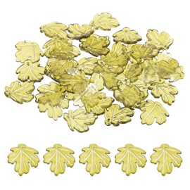 PATIKIL Leaf Beads, 100Pcs Crystal Maple Leaf Beads Translucent Czech Glass Beads Spacer Bead for DIY Jewelry Making Bracelets Necklace, Jade Green