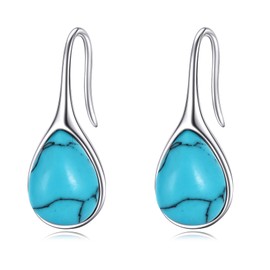 Pull Through Earrings Sterling Silver Threader Earrings Long Piercing Dangle Earrings Ear Line Eardrop Earrings Jewelry for Women Teen Girls, Sterling Silver, Moonstone