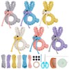 FREEBLOSS 6 Set DIY Macrame Easter Bunny Kit Easter Macrame