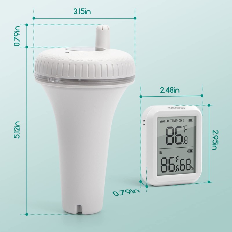 Inkbird Wireless Pool Thermometer and Receiver Set, Updated Version Floating