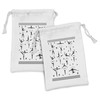Ambesonne Ballet Fabric Pouch Set of 2, Classic Dancers in
