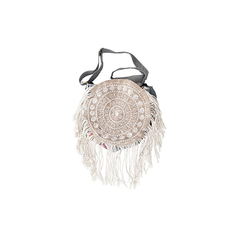GURU SHOP Boho Shoulder Bag, Hippie Bag with Fringes, Model