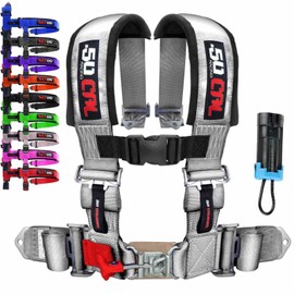 50 Caliber Racing Harness 4 Point Harness w/comfort padding 3" black belt bucket seat rzr turbo pror ace [6006 CB 5999P]