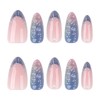 Mivoa Almond Press On Nails Medium, 24PCS Iridescent Mermaid Scale