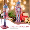 COHEALI Pink Christmas Nutcracker,Christmas Nutcracker Figure,Traditional Wooden Nutcracker Soldier,Nutcracker Wood