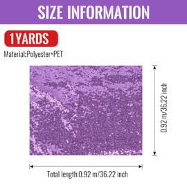 YIEMI Sequin Fabric for Fashion Clothing, Toy Decoration, Tablecloth & DIY (1 Yard, Purple)