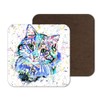 Coaster Cat Blue Feline Pet Animals Coasters Watercolour Art Gift