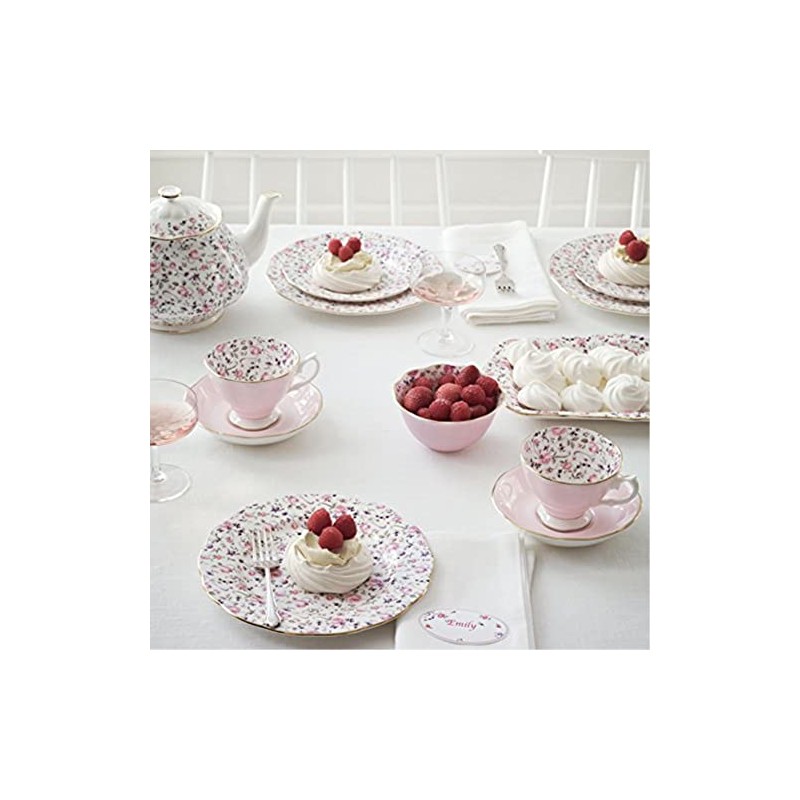 Royal Albert Rose Confetti Teacup & Saucer Set