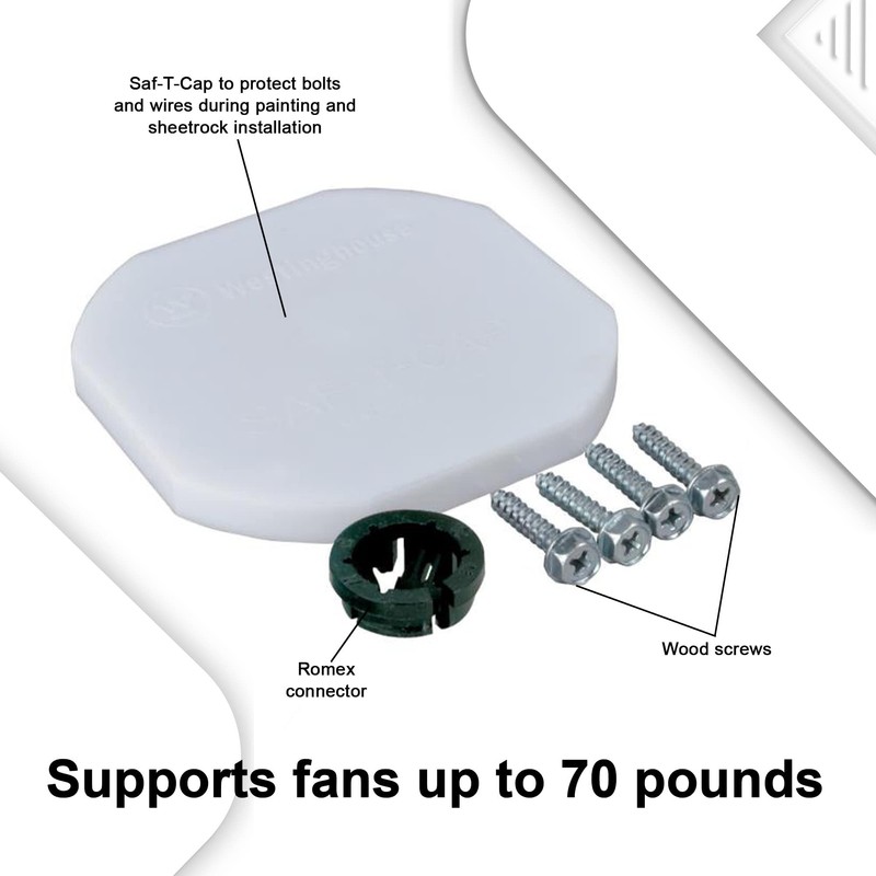 Ciata Ceiling Fan Mounting Bracket, Saf-T-Brace with Locking Teeth, 3