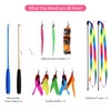 12PCS Interactive Kitten Toys, Retractable Indoor Cat Wand Toys with