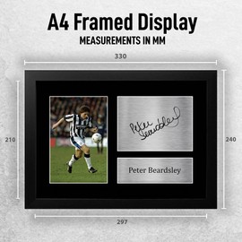 HWC Trading FR A4 Peter Beardsley Newcastle Utd Gifts Printed Signed Autograph Picture for Fans and Supporters - A4 Framed