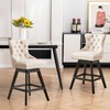 SoarFlash Kitchen Swivel Bar Stools with Solid Wood Legs Upholstered