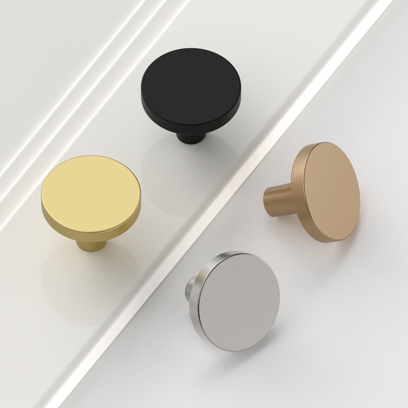 Amerdeco 30 Pack Champagne Bronze Cabinet Knobs Single Hole Cabinet