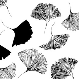 Tischdeko Cocktail Ginkgo Napkins Black White Tree Pack of 20